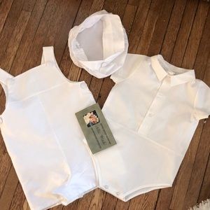 24 months 3pc solid white romper set dressy boys Easter